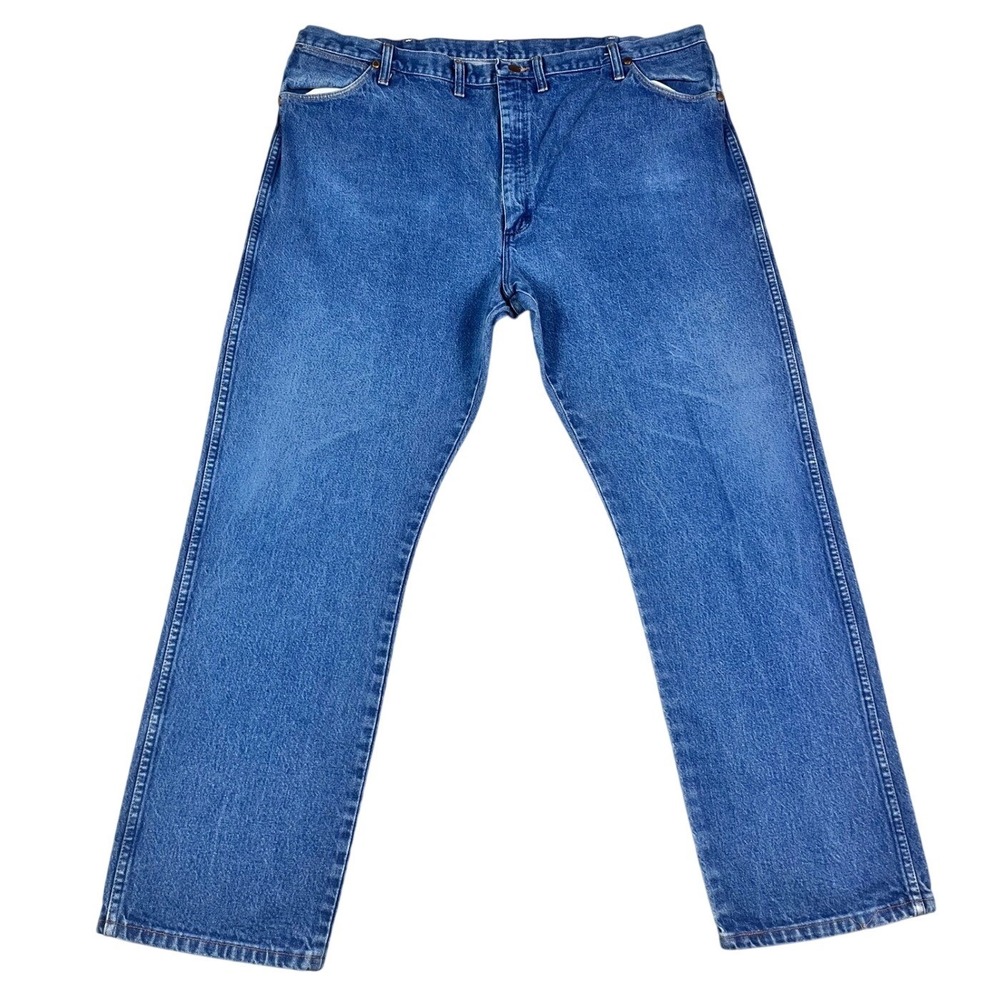 Vintage Wrangler 13MWZ Cowboy Cut‎ Jeans Mens 45x32* Blue Straight Leg Made USA
